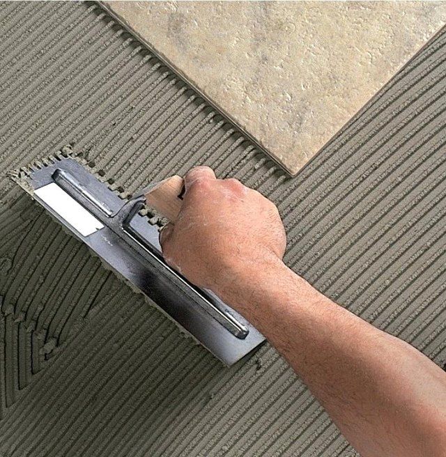 FIXONEX tile adhesive on site